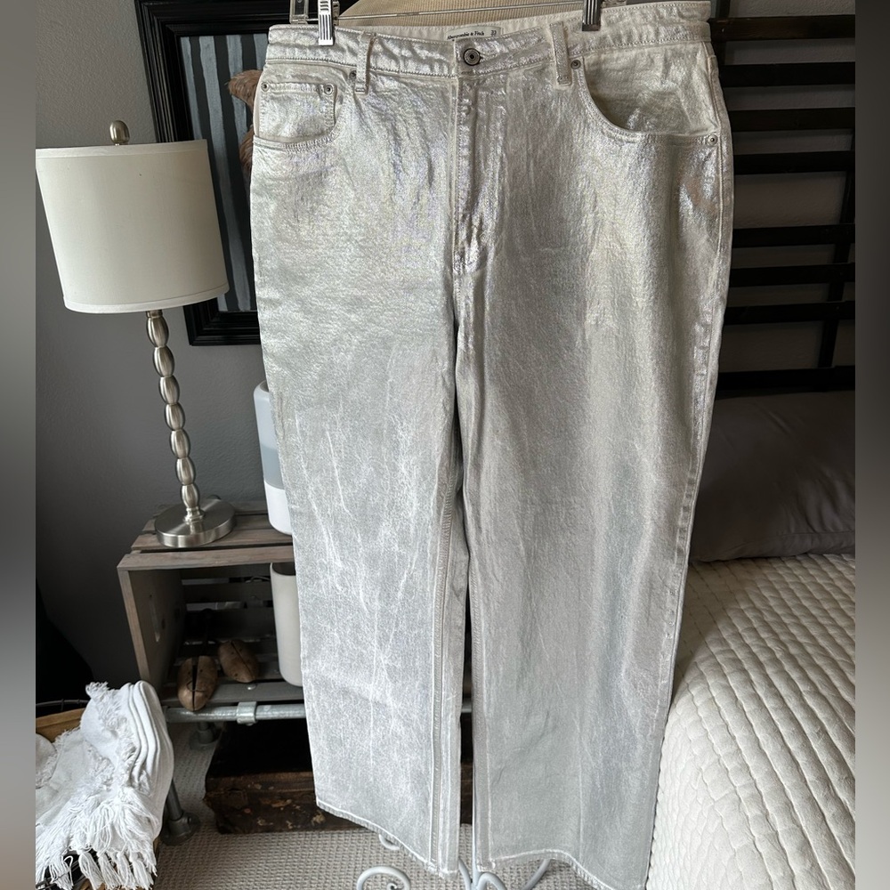 Abercrombie & Fitch Silver High Rise Women Jeans